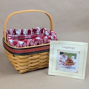 Vintage Longaberger 2001 All-American Strawberry Basket, Classic/Blue/Red